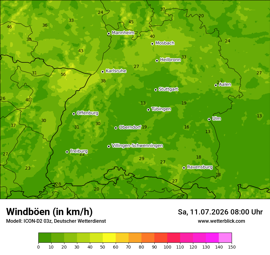 Maximale Windböen