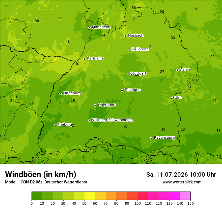 Maximale Windböen