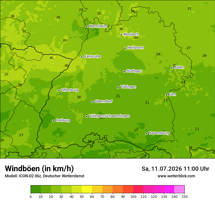 Maximale Windböen