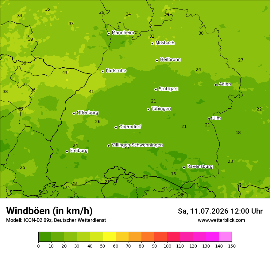Maximale Windböen