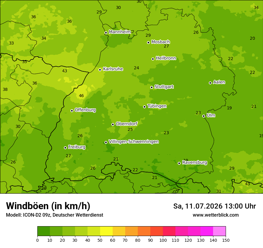Maximale Windböen