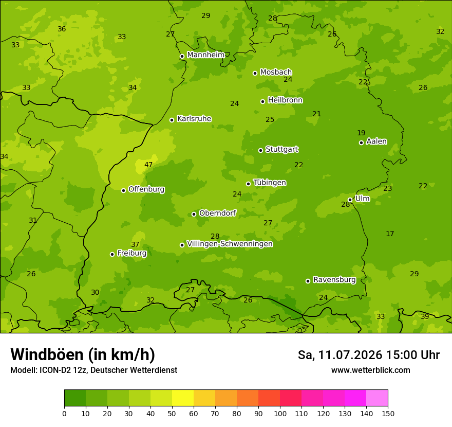 Maximale Windböen
