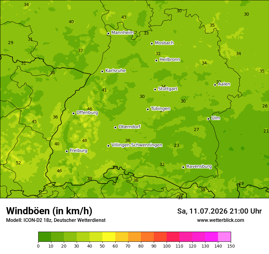 Maximale Windböen