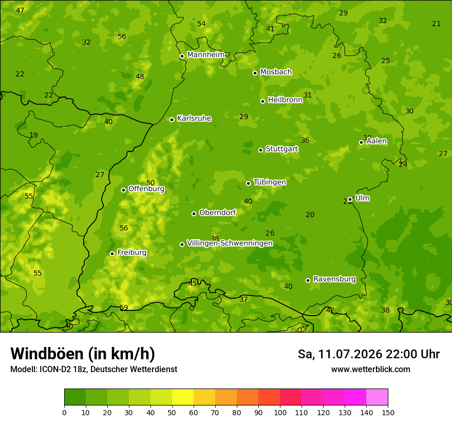 Maximale Windböen