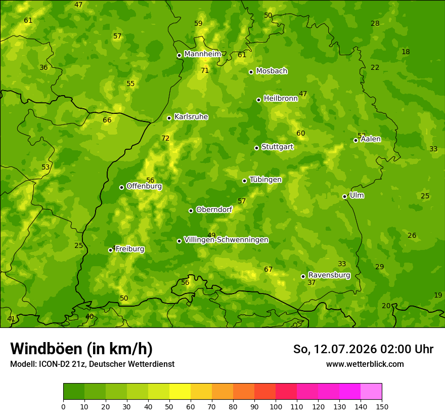 Maximale Windböen