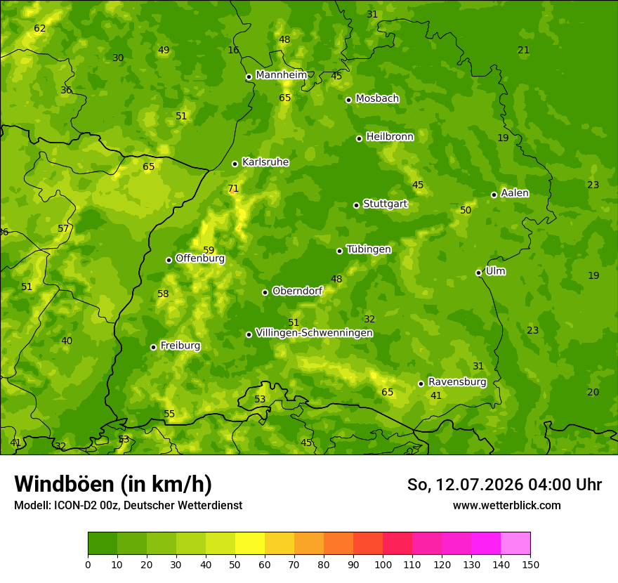 Maximale Windböen