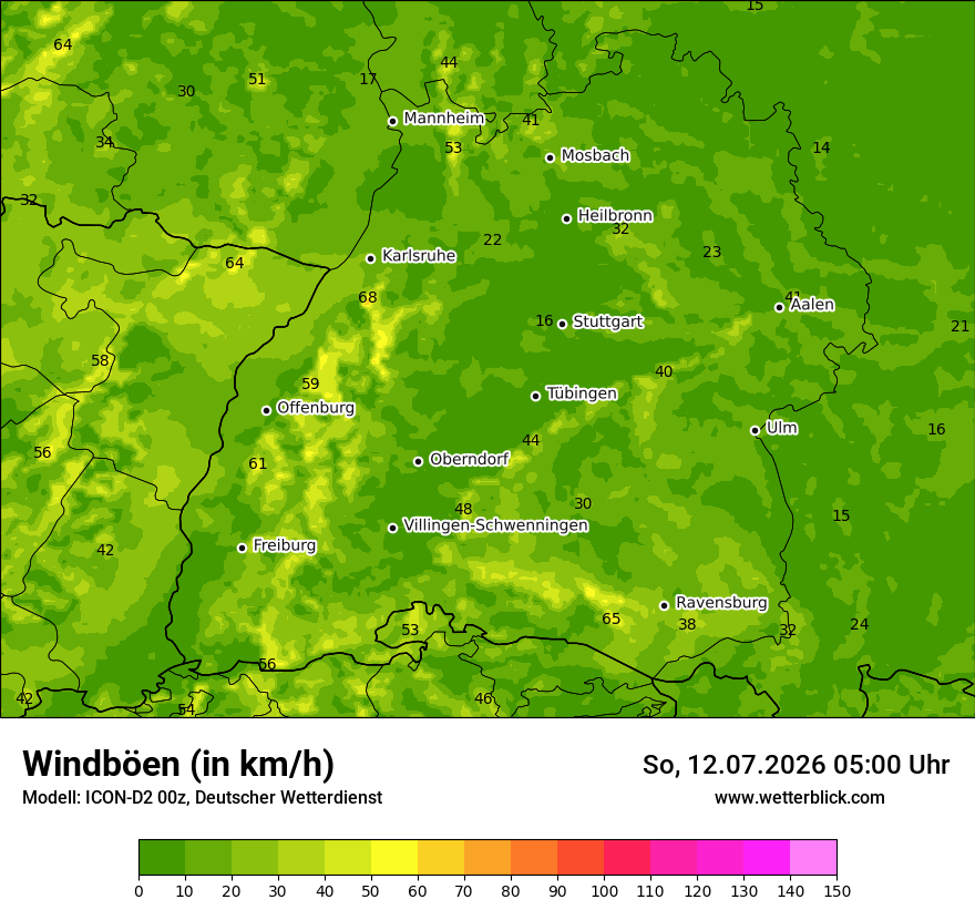 Maximale Windböen