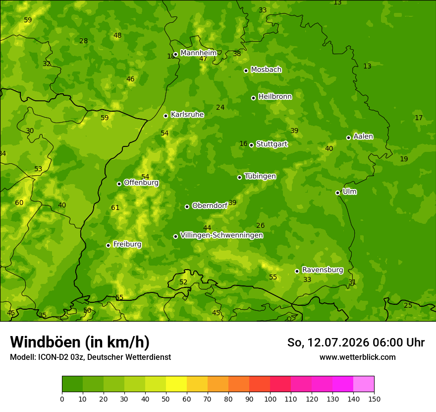 Maximale Windböen