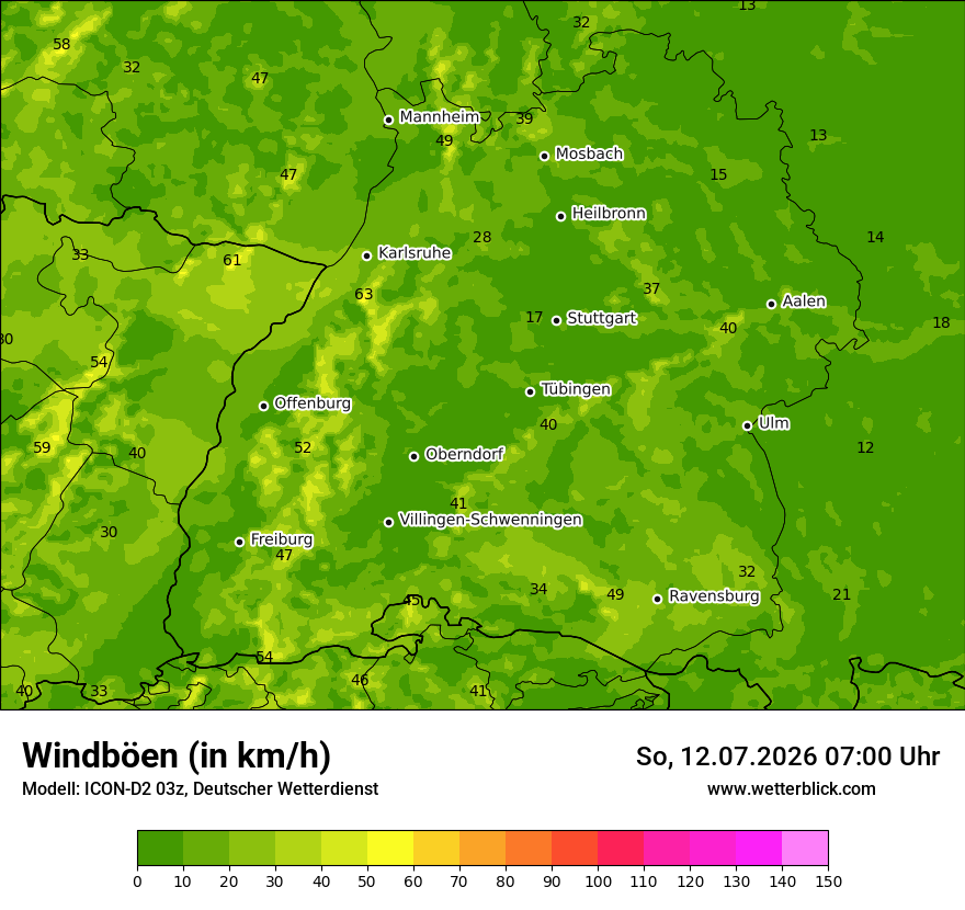 Maximale Windböen
