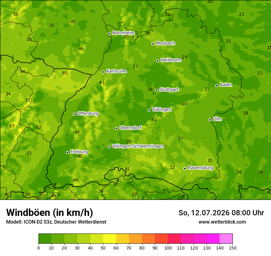 Maximale Windböen