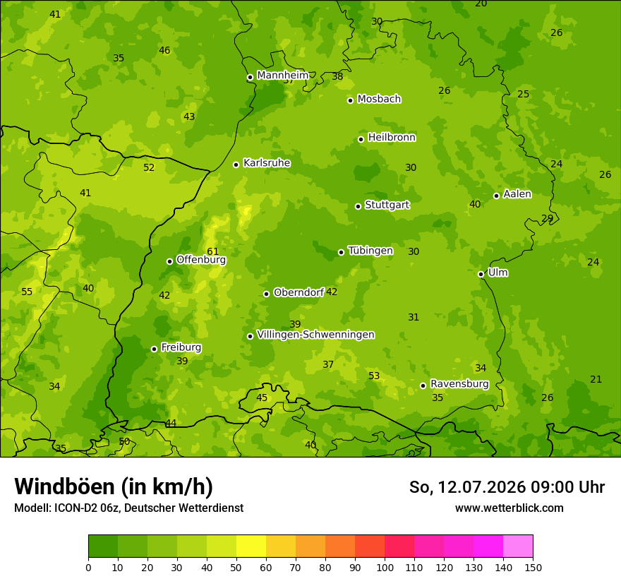 Maximale Windböen