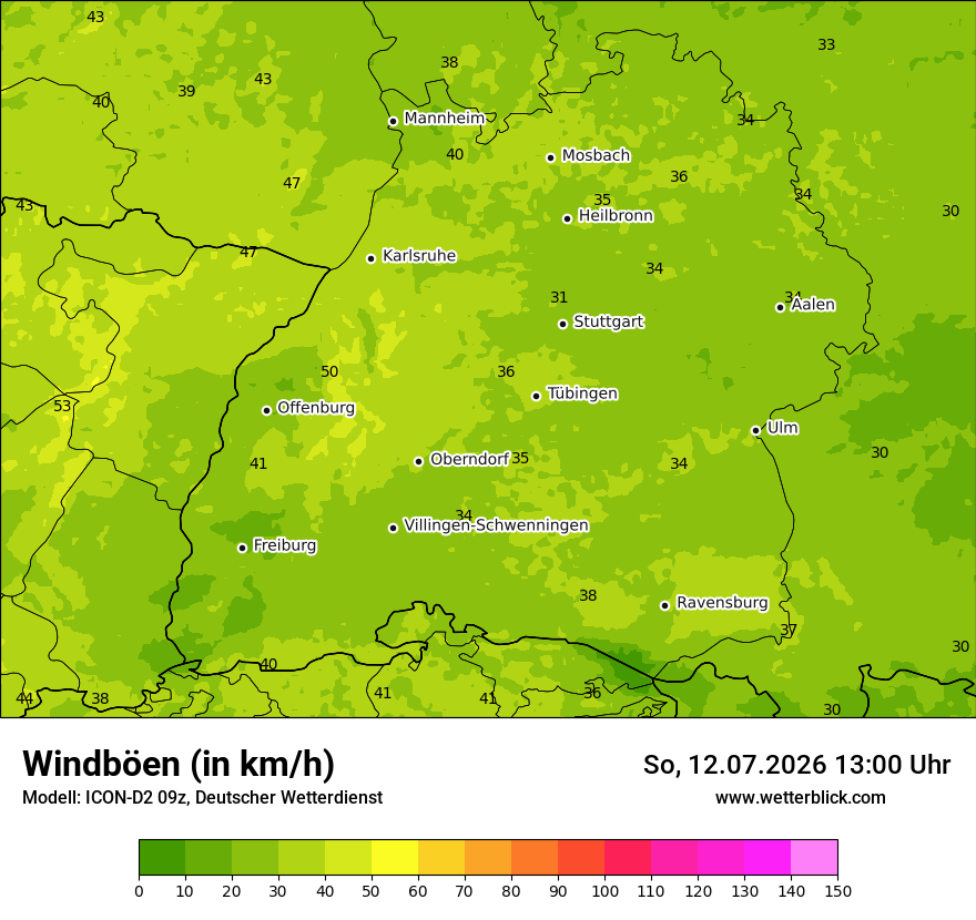 Maximale Windböen