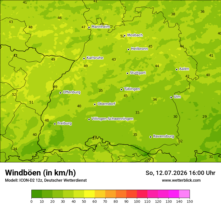 Maximale Windböen