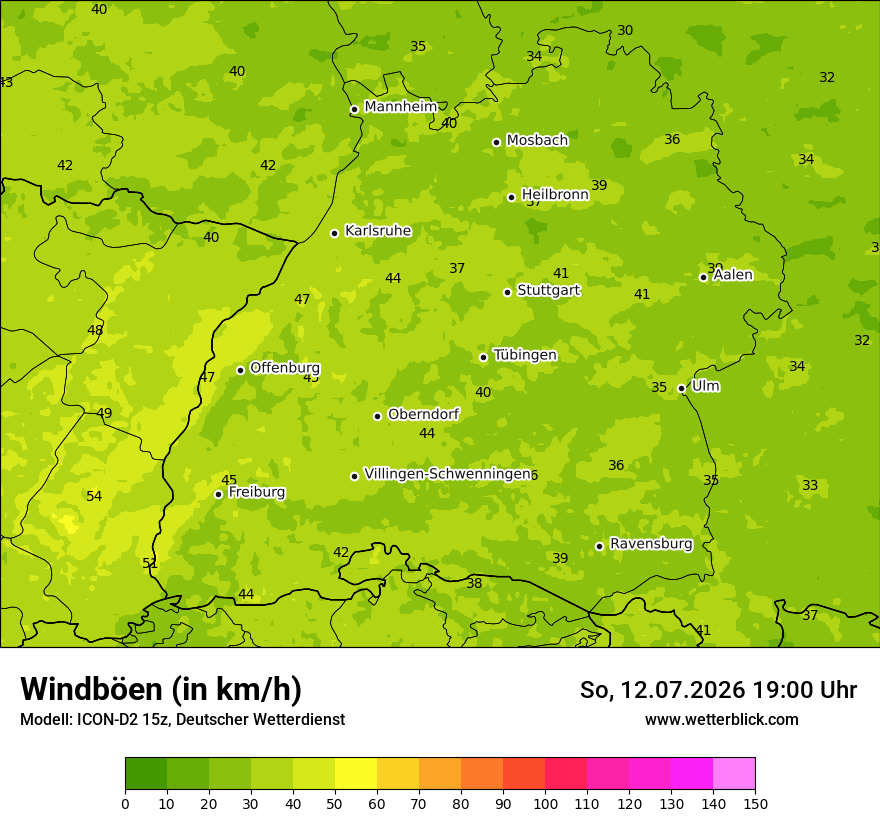Maximale Windböen