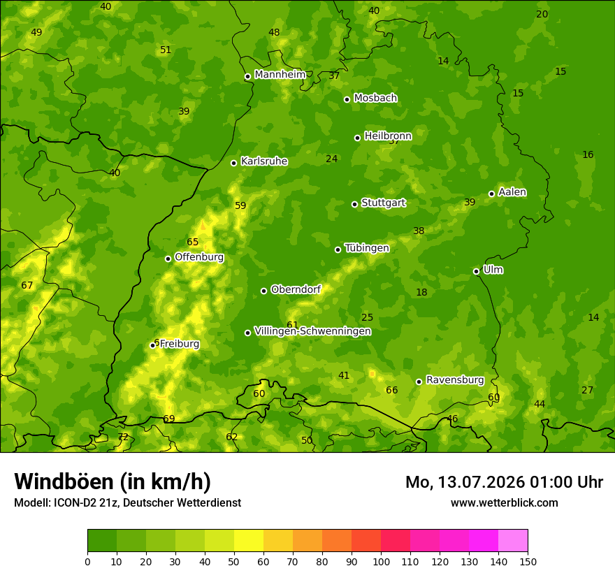 Maximale Windböen
