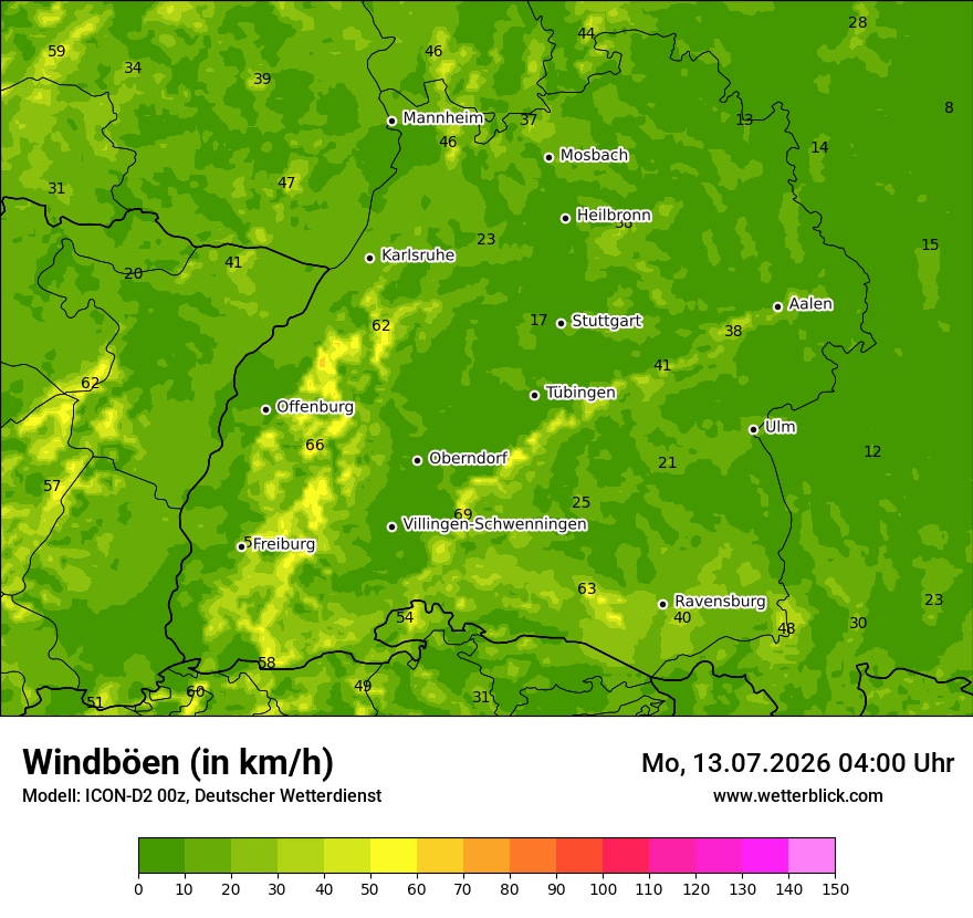 Maximale Windböen