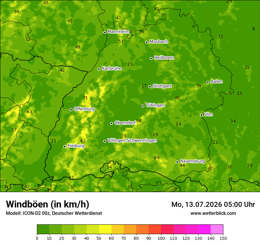 Maximale Windböen
