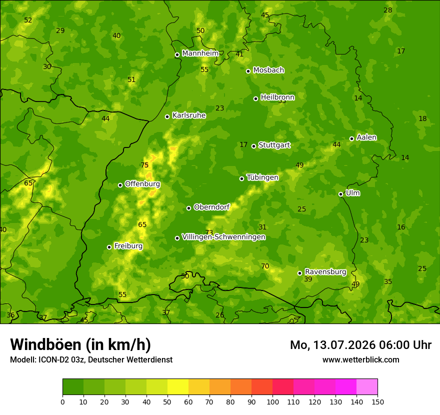 Maximale Windböen