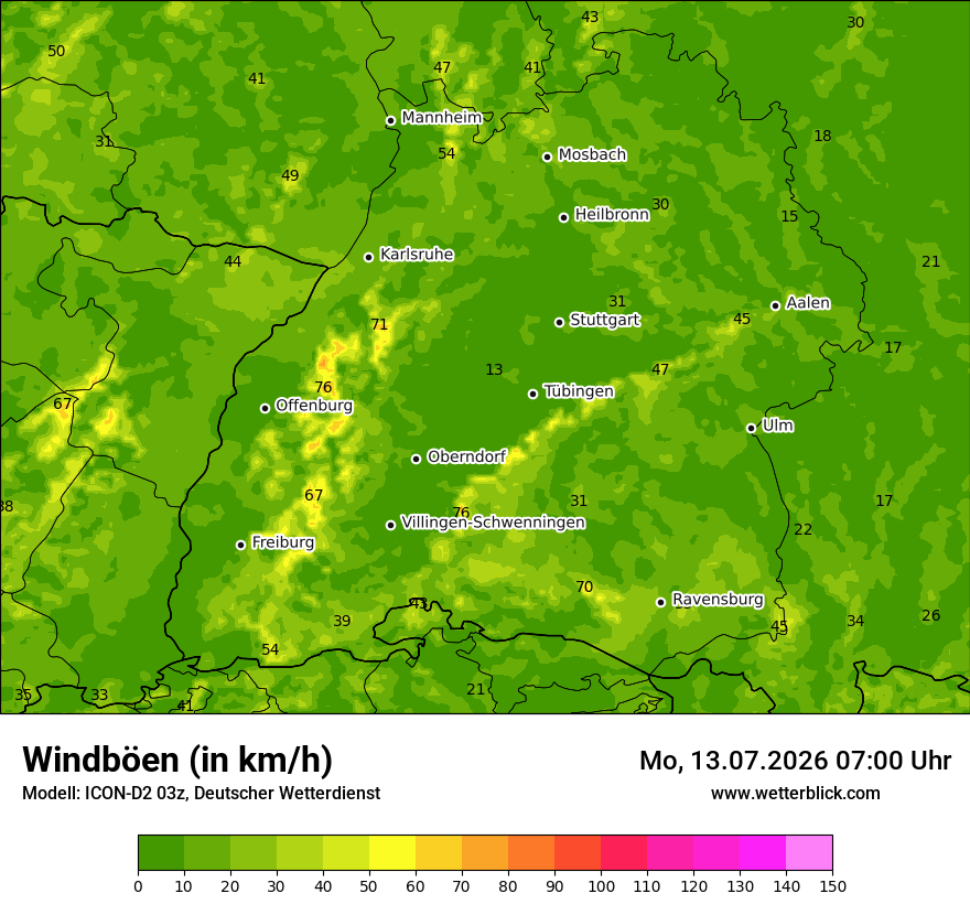 Maximale Windböen