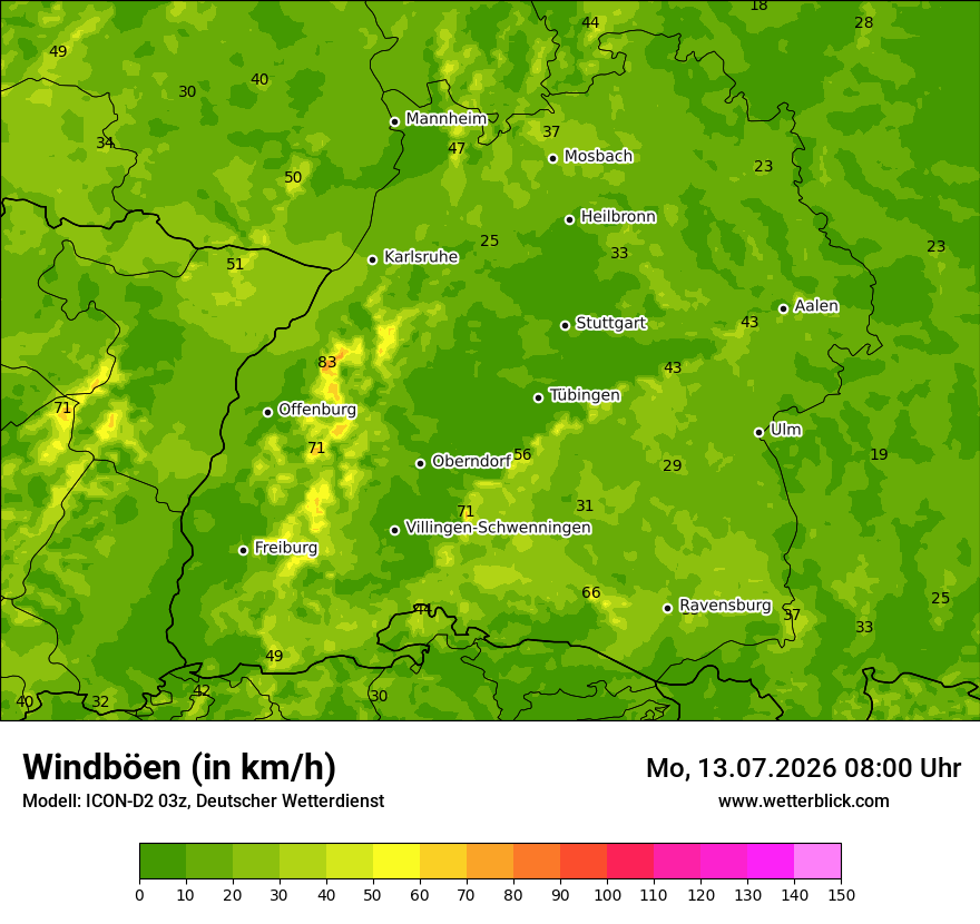 Maximale Windböen