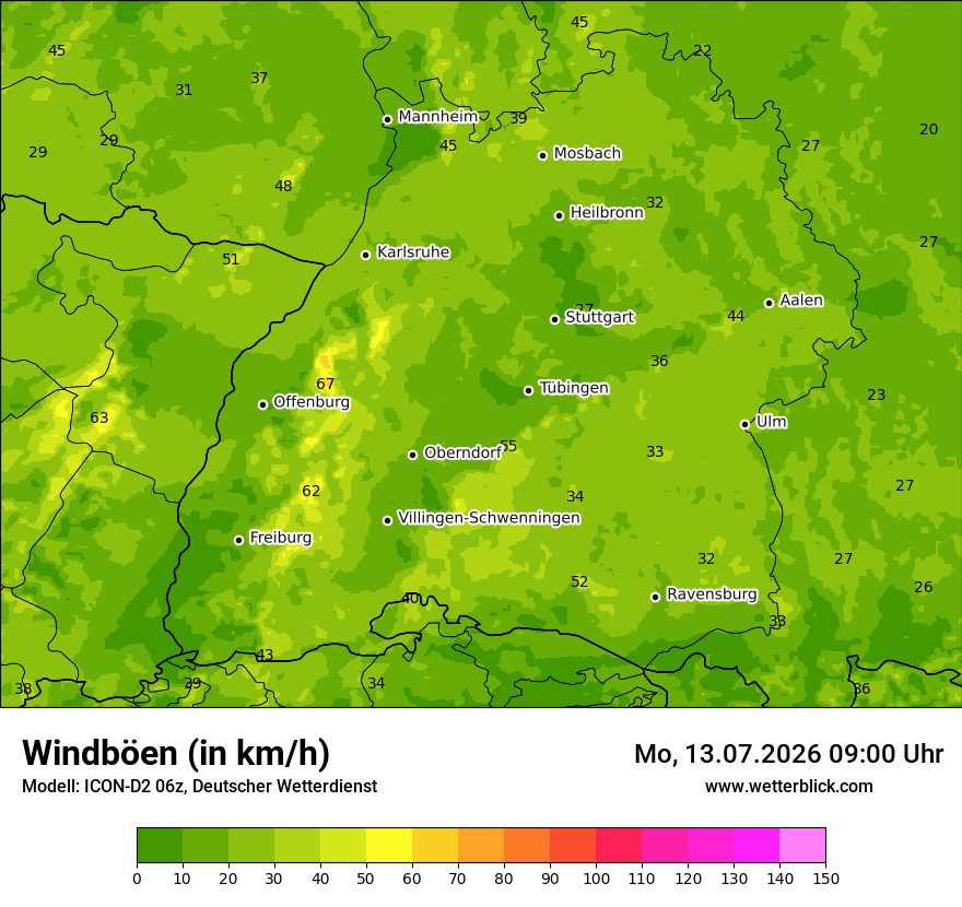 Maximale Windböen