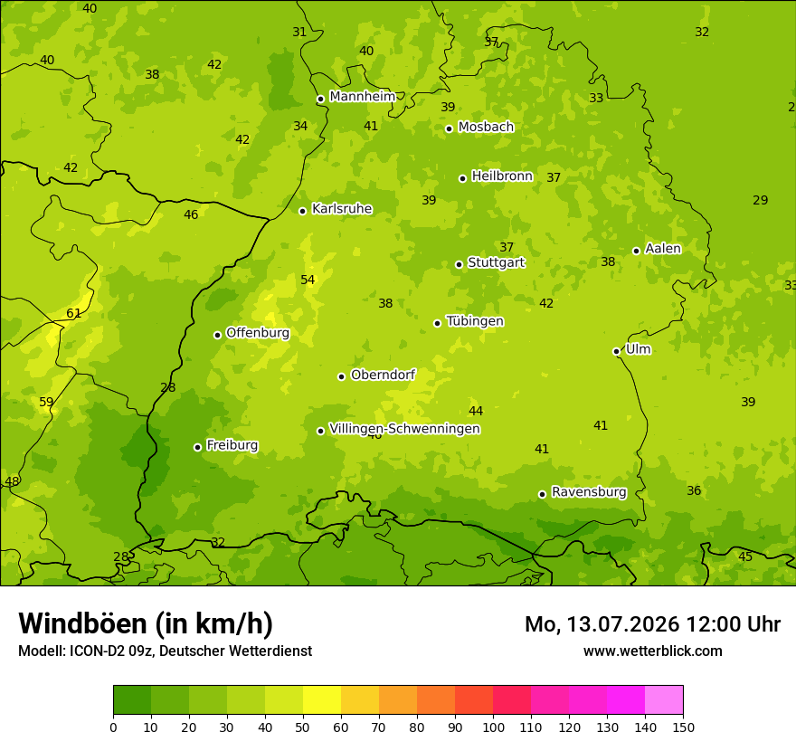 Maximale Windböen