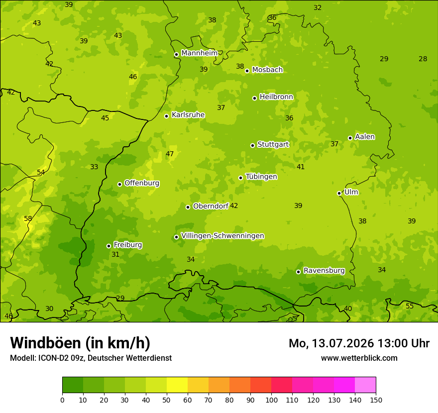 Maximale Windböen