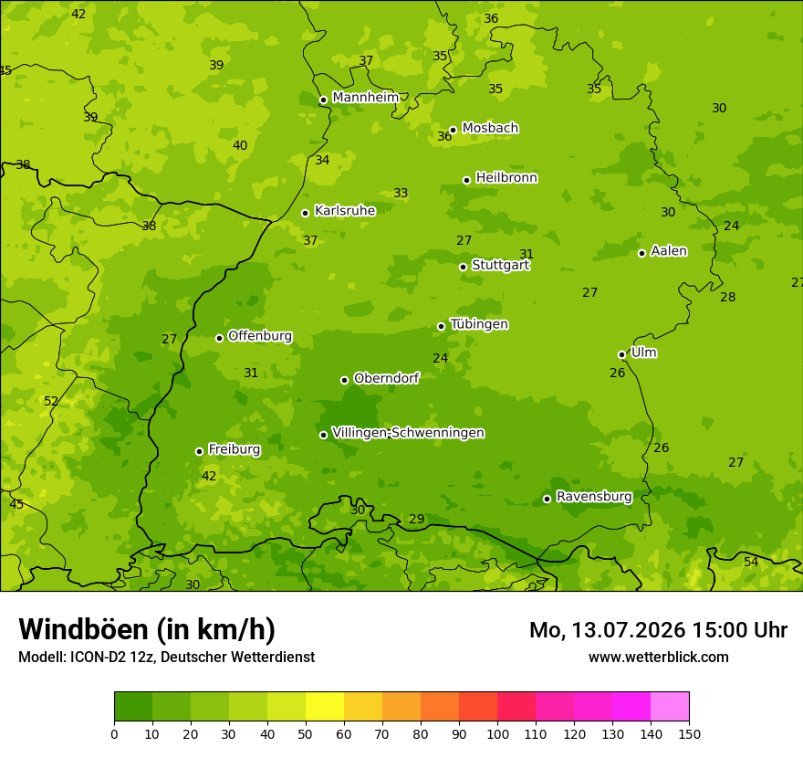 Maximale Windböen