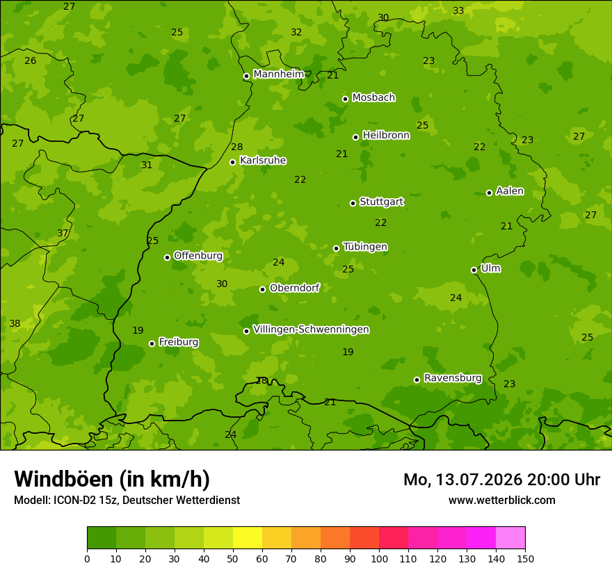 Maximale Windböen