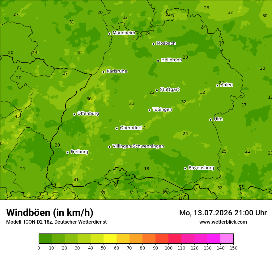 Maximale Windböen