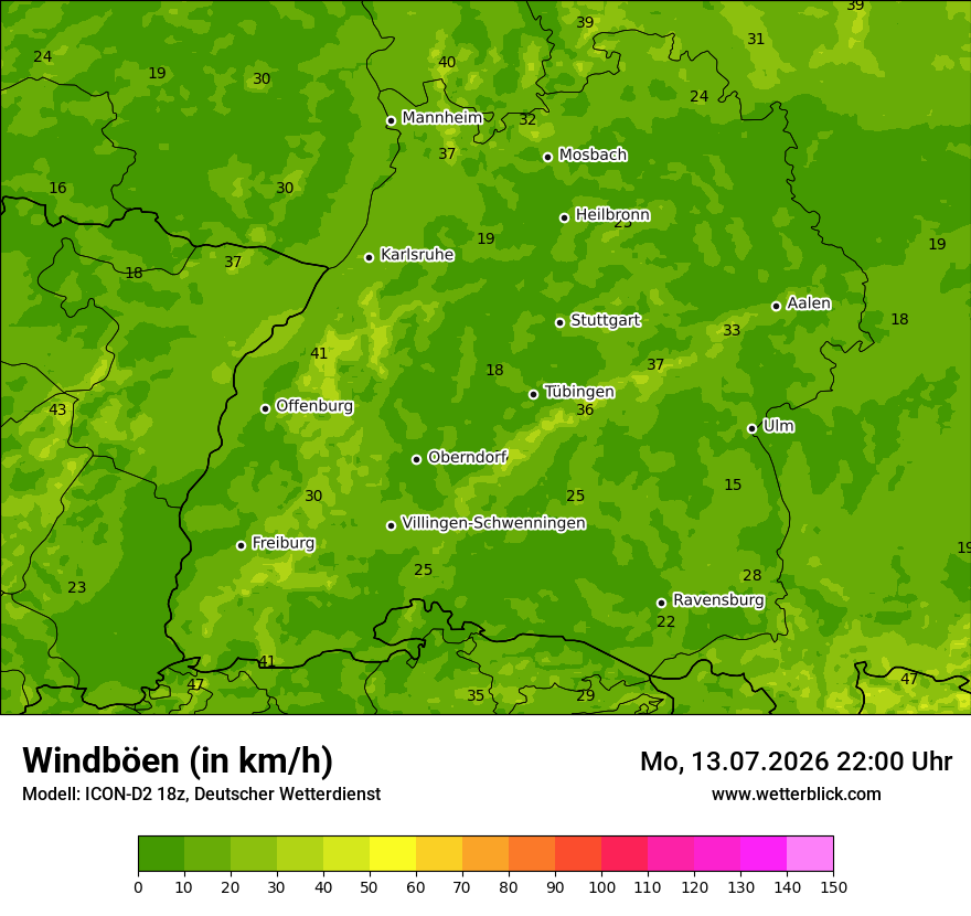 Maximale Windböen