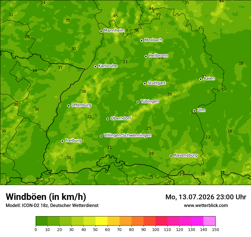 Maximale Windböen