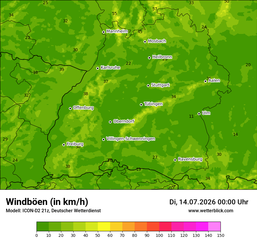 Maximale Windböen