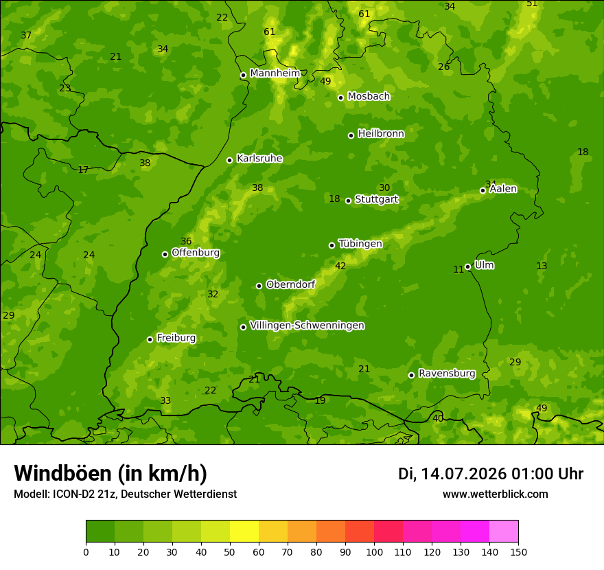 Maximale Windböen