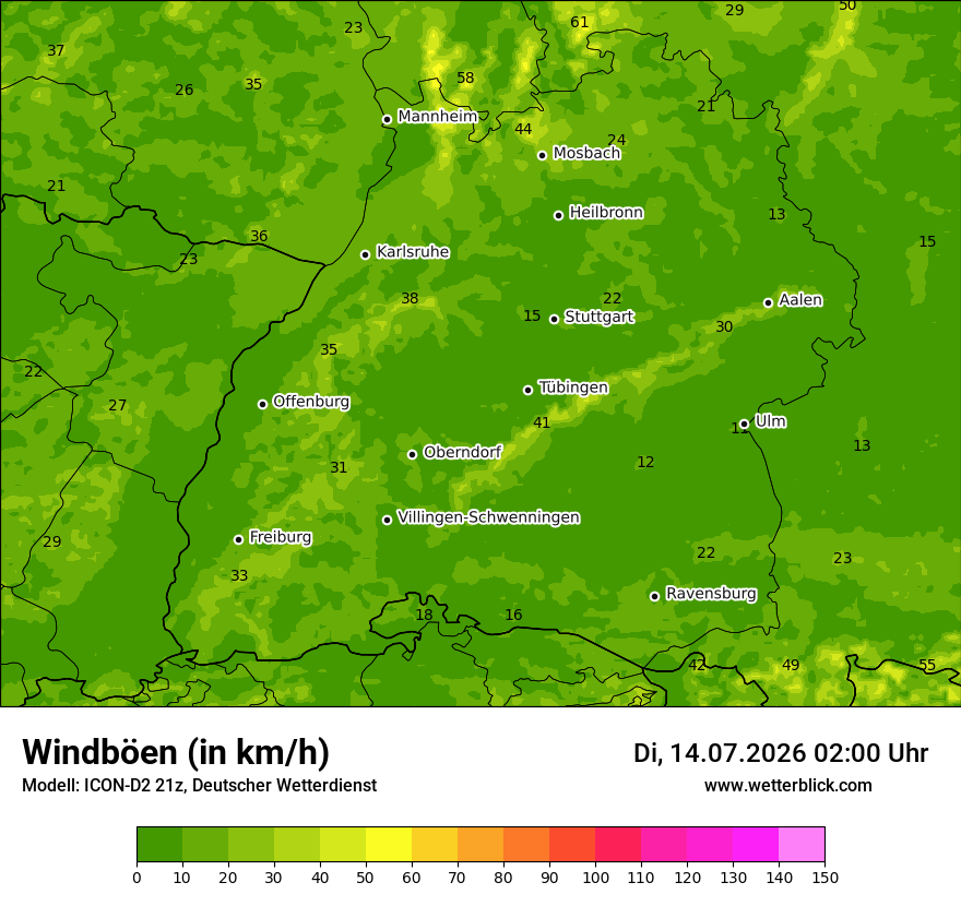 Maximale Windböen