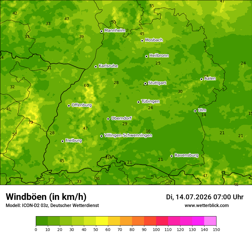 Maximale Windböen