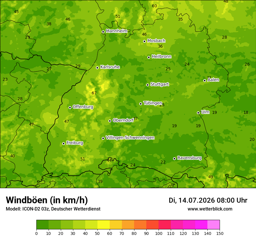 Maximale Windböen