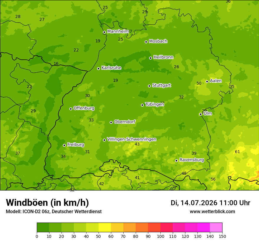 Maximale Windböen