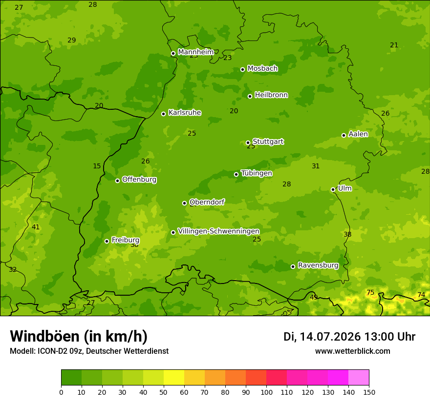 Maximale Windböen