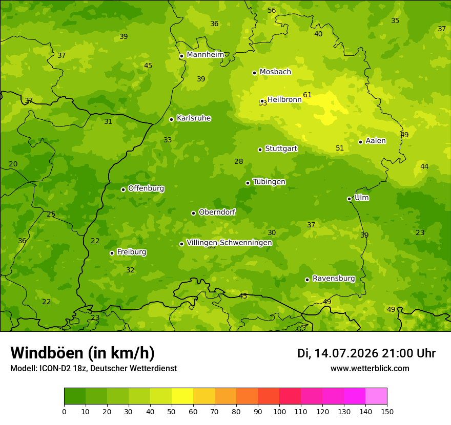 Maximale Windböen