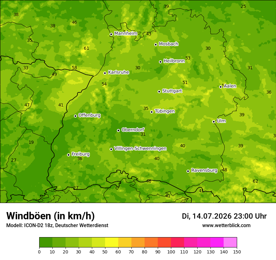 Maximale Windböen