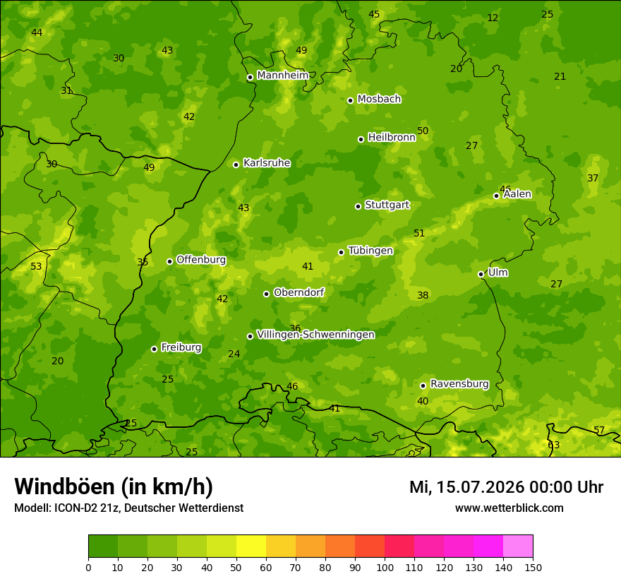 Maximale Windböen