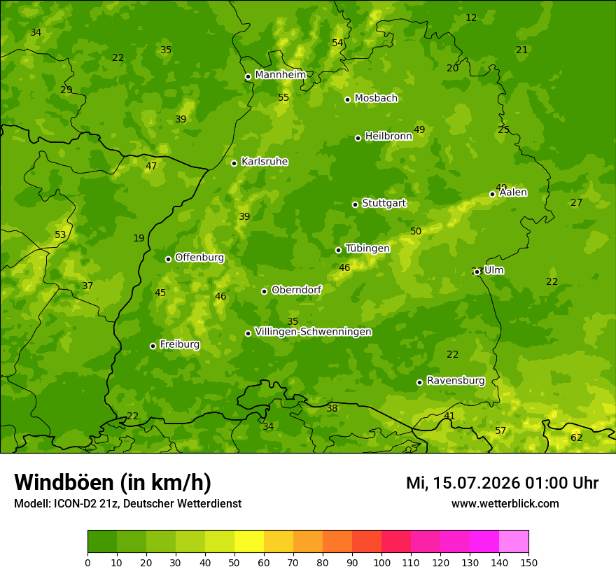 Maximale Windböen