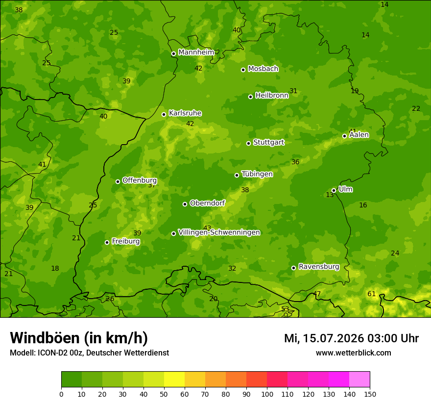 Maximale Windböen
