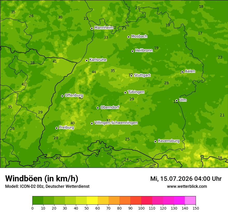 Maximale Windböen