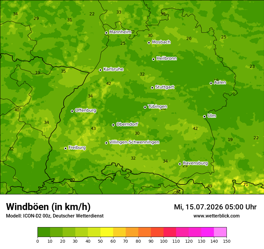 Maximale Windböen