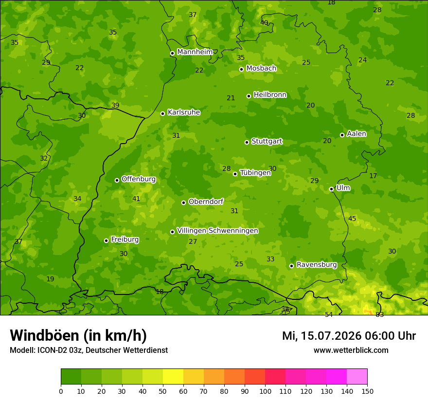 Maximale Windböen