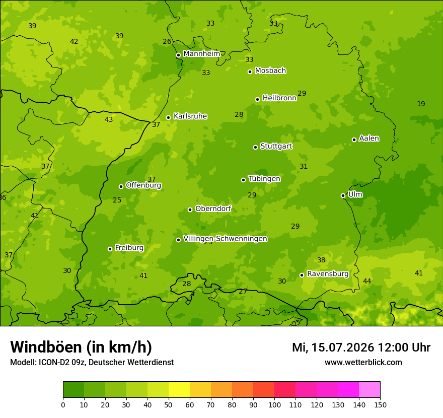 Maximale Windböen