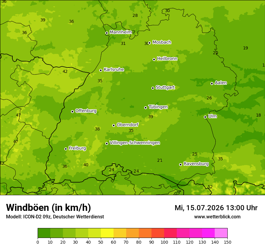 Maximale Windböen