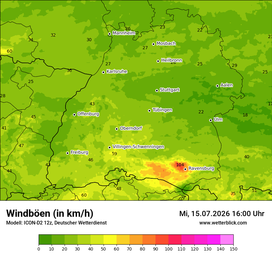 Maximale Windböen
